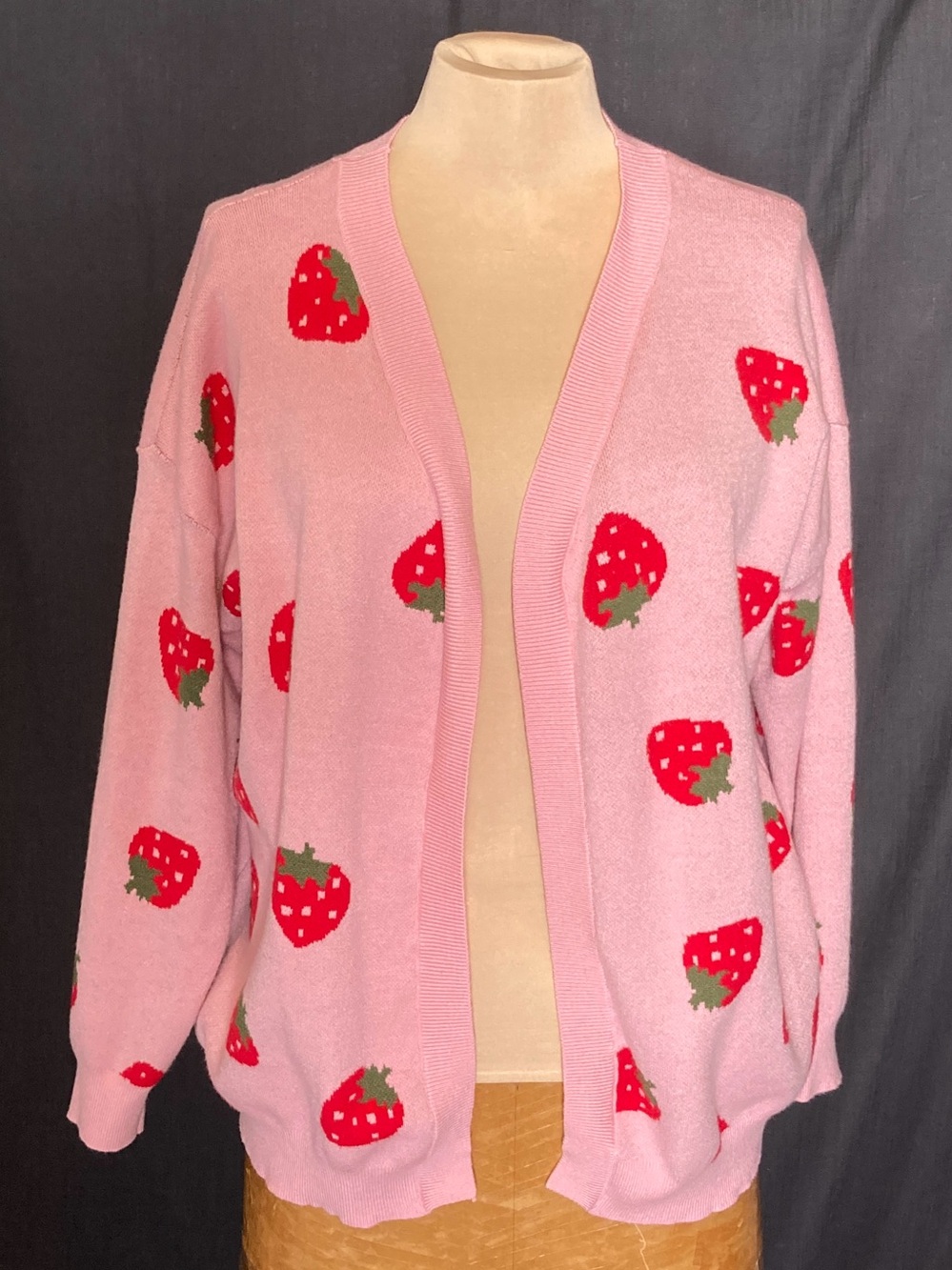 Pink Strawberry Knit Cardigan - Picture 2 of 14